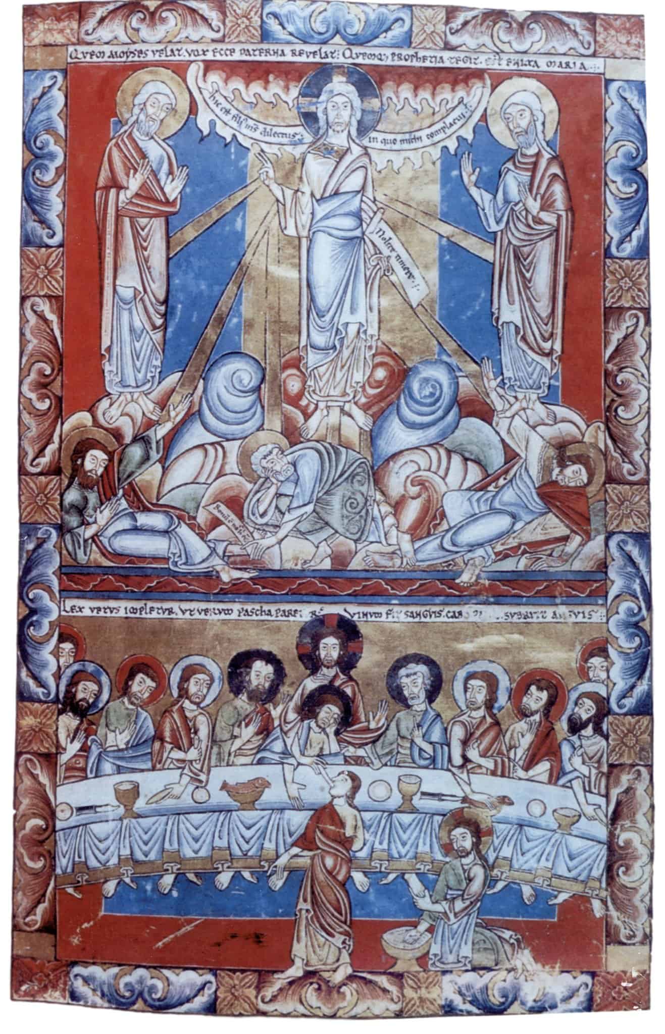 Miniatura medievale: Trasfigurazione e Ultima Cena