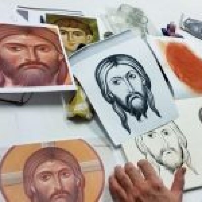 Studi di volti di Cristo realizzati nell'atelier della Scuola