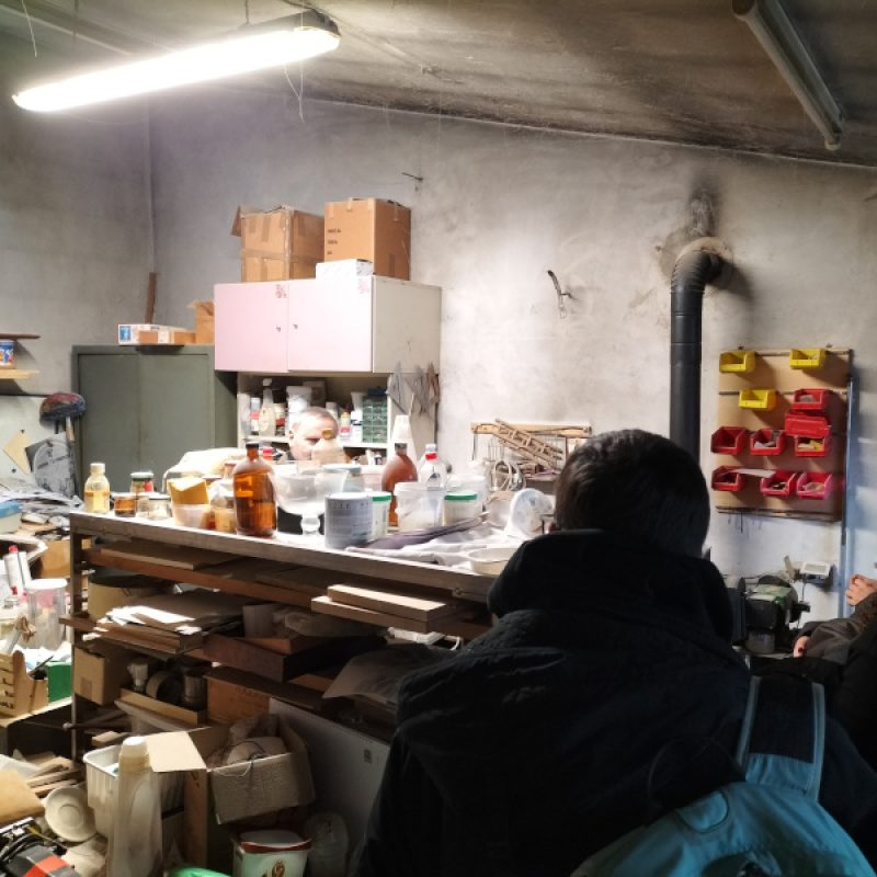 Il laboratorio di falegnameria. 